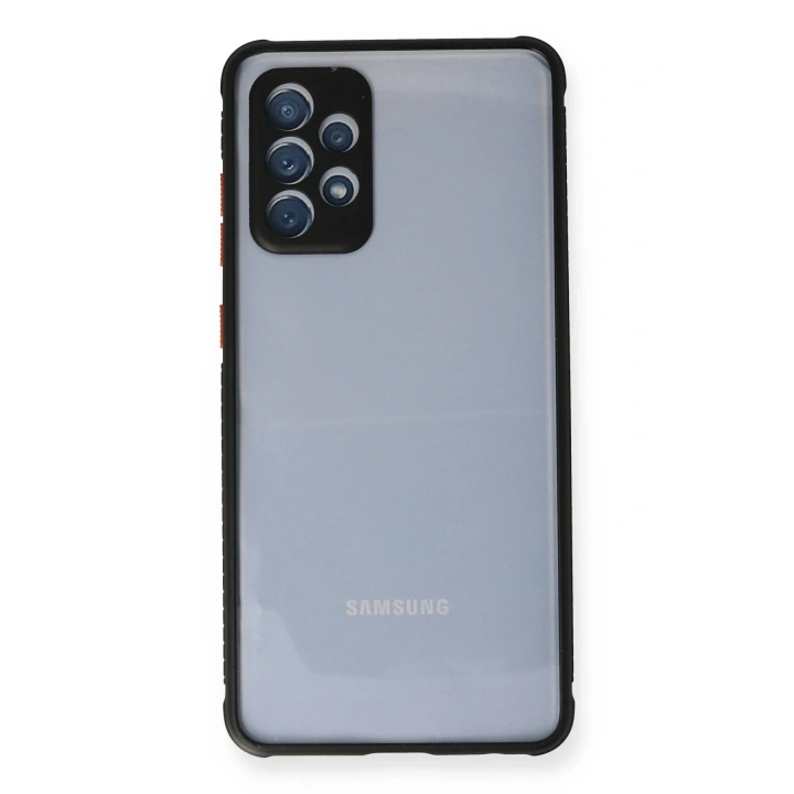 BFS  Samsung Galaxy A72 Kılıf Miami Şeffaf Silikon - Siyah