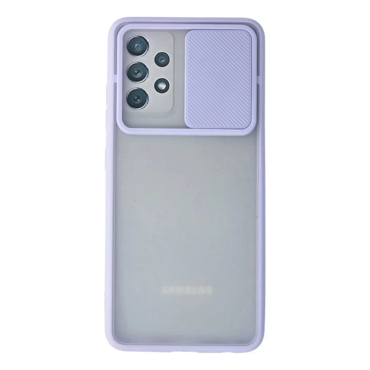 BFS  Samsung Galaxy A72 Kılıf Palm Buzlu Kamera Sürgülü Silikon - Lila