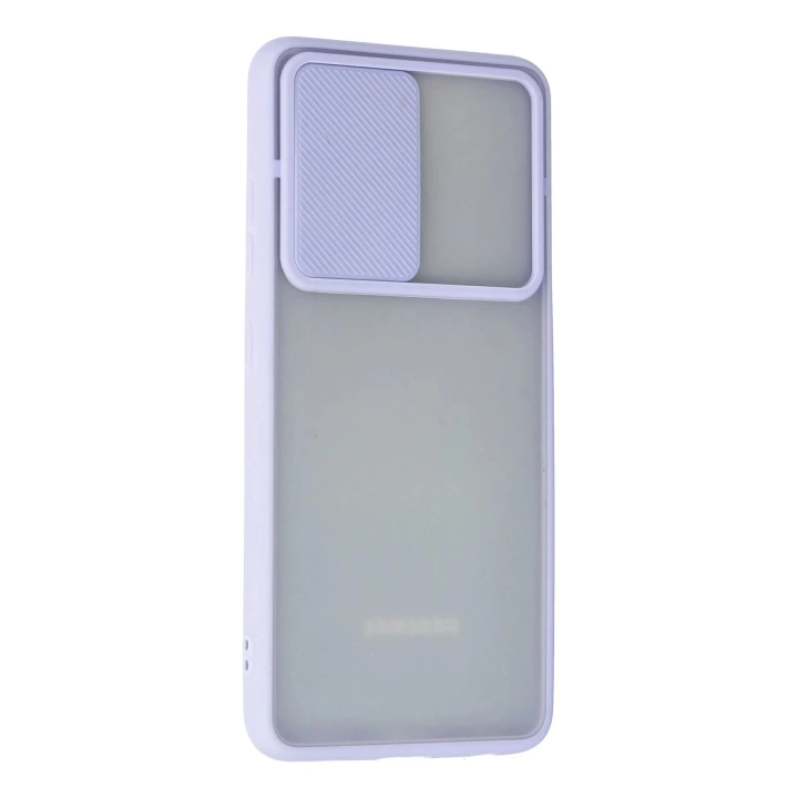 BFS  Samsung Galaxy A72 Kılıf Palm Buzlu Kamera Sürgülü Silikon - Lila