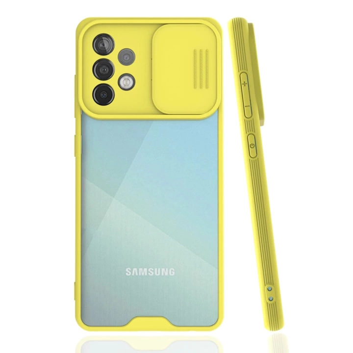 BFS  Samsung Galaxy A72 Kılıf Platin Kamera Koruma Silikon - Sarı