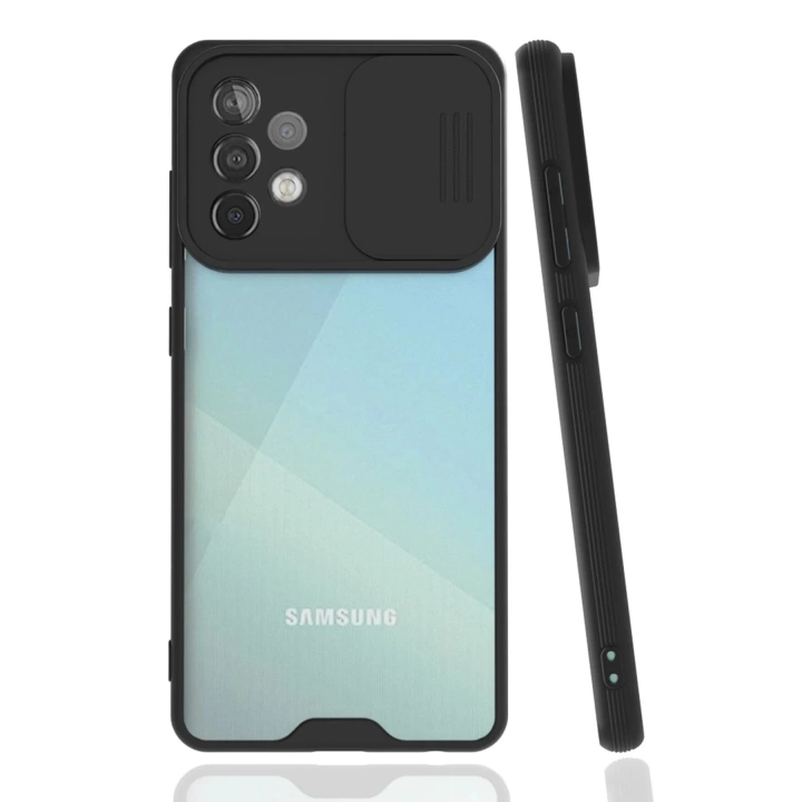 BFS  Samsung Galaxy A72 Kılıf Platin Kamera Koruma Silikon - Siyah