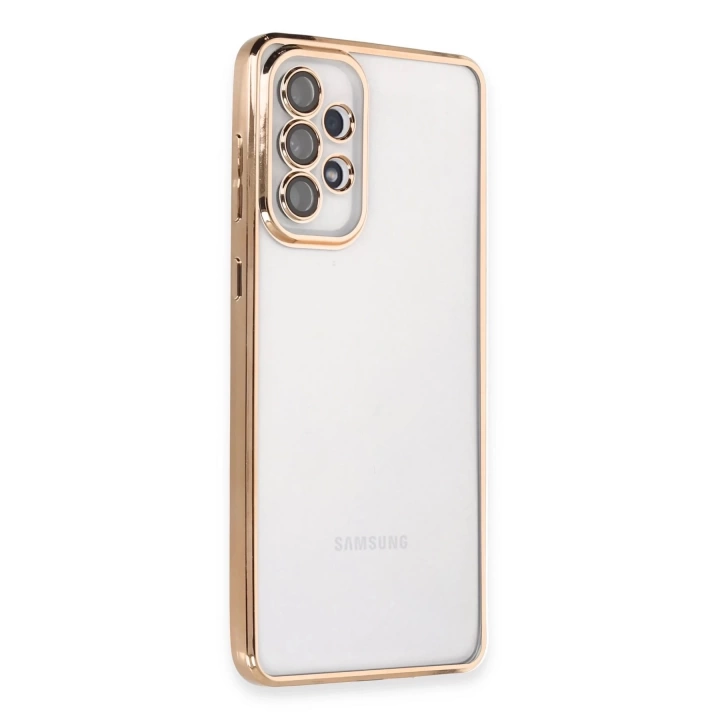 BFS  Samsung Galaxy A73 5G Kılıf Razer Lensli Silikon - Gold