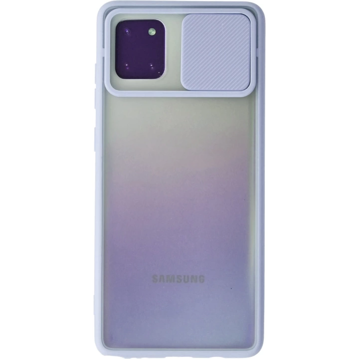BFS  Samsung Galaxy A81 / Note 10 Lite Kılıf Palm Buzlu Kamera Sürgülü Silikon - Lila