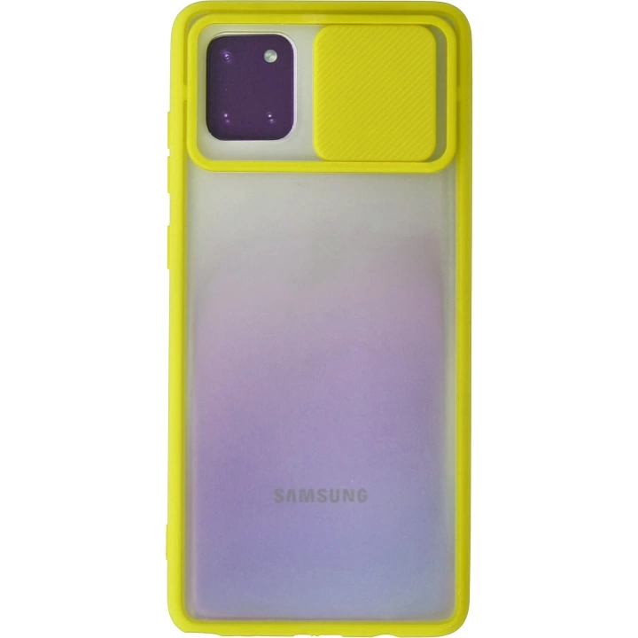 BFS  Samsung Galaxy A81 / Note 10 Lite Kılıf Palm Buzlu Kamera Sürgülü Silikon - Sarı