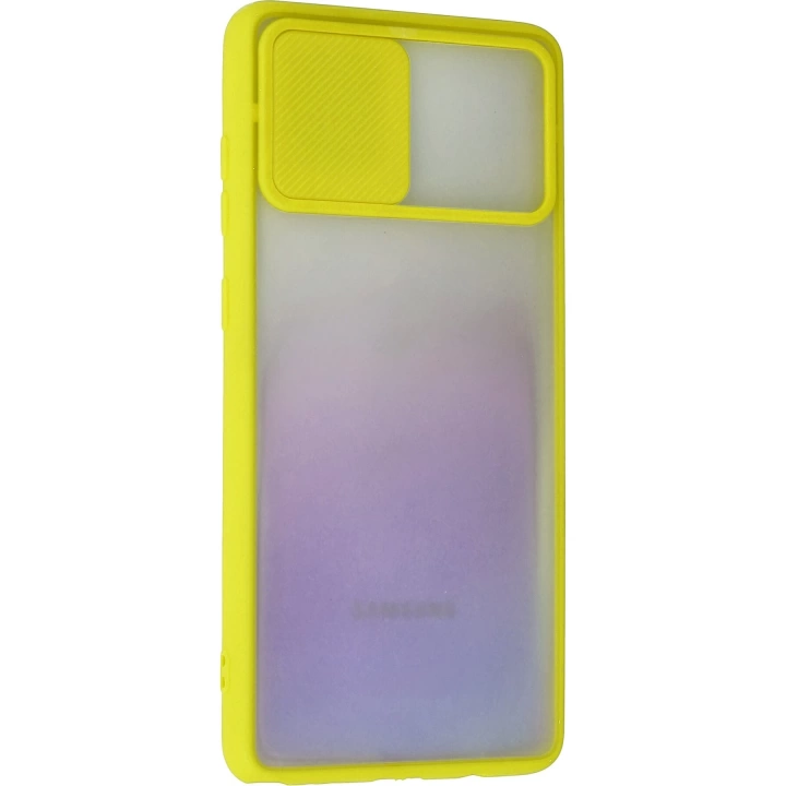 BFS  Samsung Galaxy A81 / Note 10 Lite Kılıf Palm Buzlu Kamera Sürgülü Silikon - Sarı