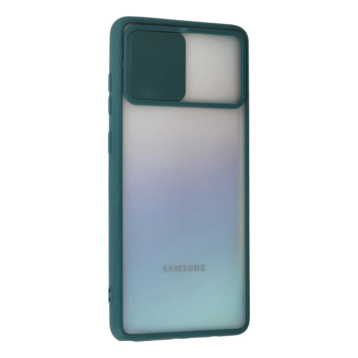 BFS  Samsung Galaxy A81 / Note 10 Lite Kılıf Palm Buzlu Kamera Sürgülü Silikon - Yeşil