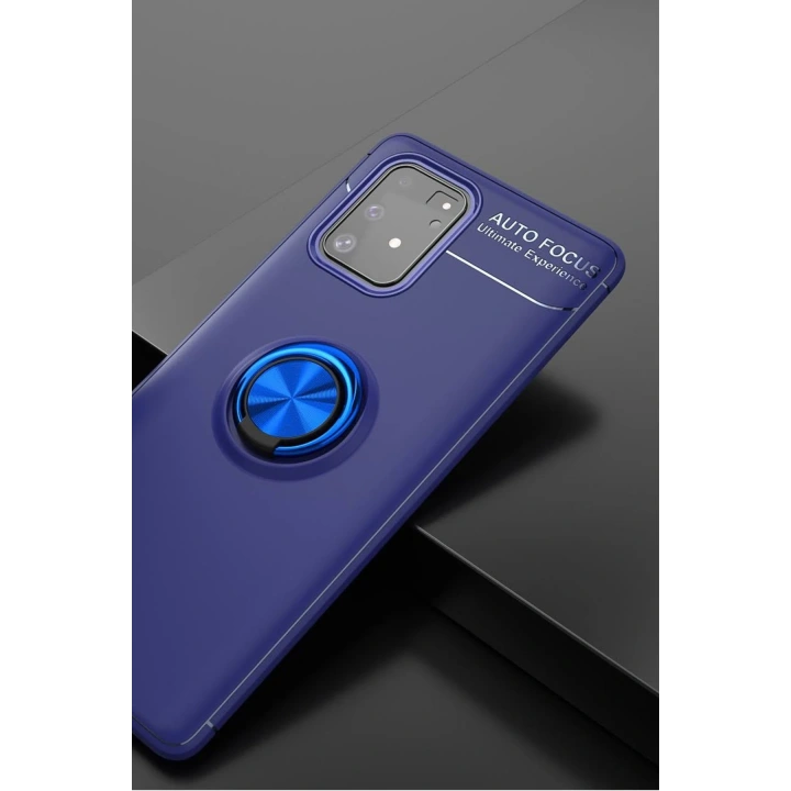 BFS  Samsung Galaxy A91 / S10 Lite Kılıf Range Yüzüklü Silikon - Mavi