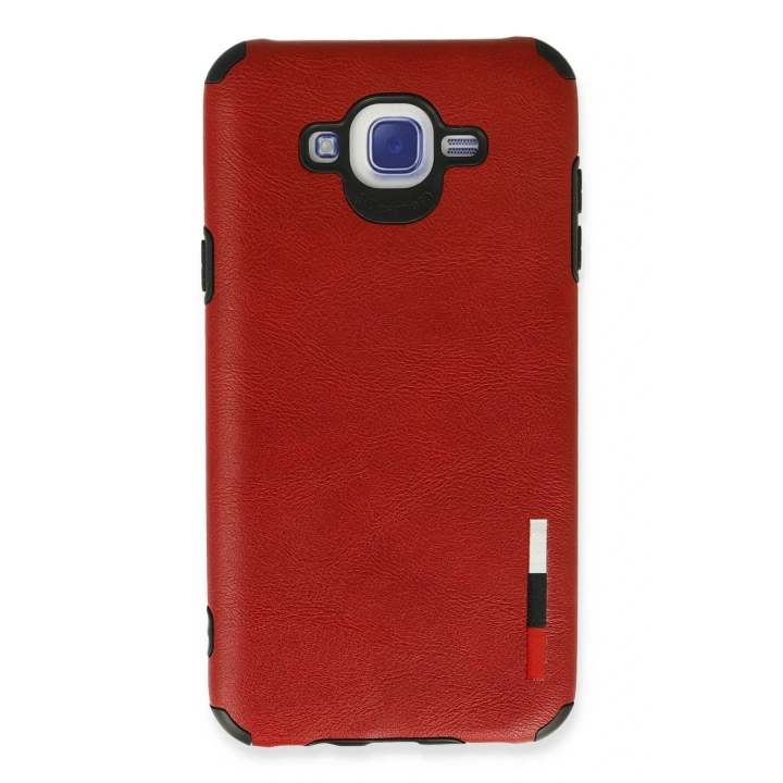 BFS  Samsung Galaxy J7 Kılıf Loop Deri Silikon - Kırmızı