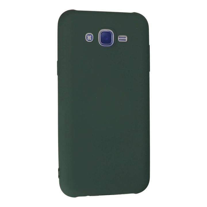 BFS  Samsung Galaxy J7 Kılıf Nano içi Kadife Silikon - Koyu Yeşil