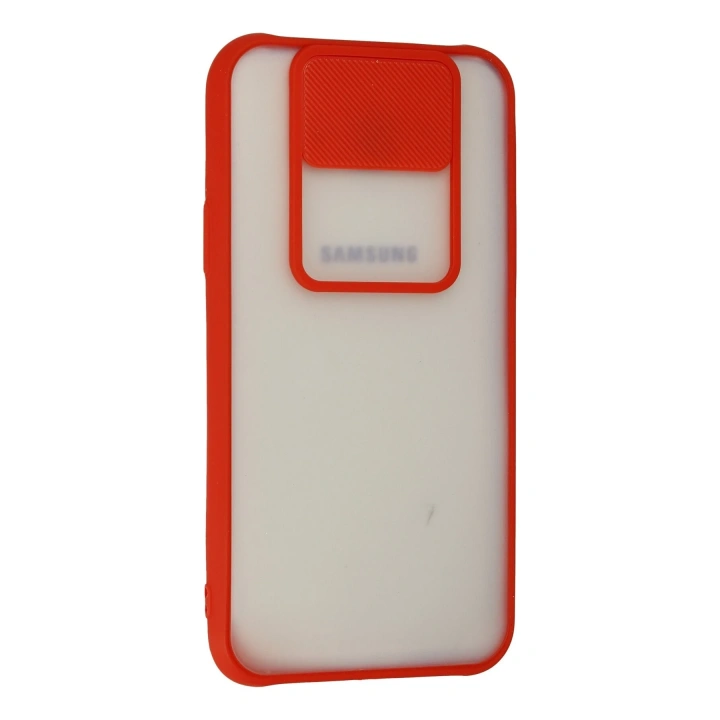 BFS  Samsung Galaxy J7 Kılıf Palm Buzlu Kamera Sürgülü Silikon - Kırmızı