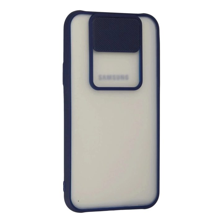 BFS  Samsung Galaxy J7 Kılıf Palm Buzlu Kamera Sürgülü Silikon - Lacivert