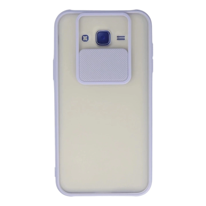 BFS  Samsung Galaxy J7 Kılıf Palm Buzlu Kamera Sürgülü Silikon - Lila