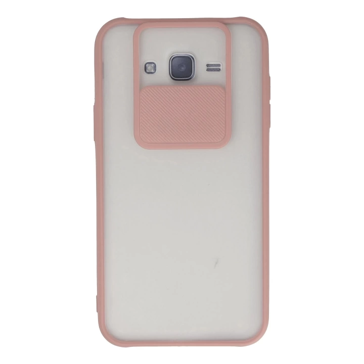 BFS  Samsung Galaxy J7 Kılıf Palm Buzlu Kamera Sürgülü Silikon - Pembe