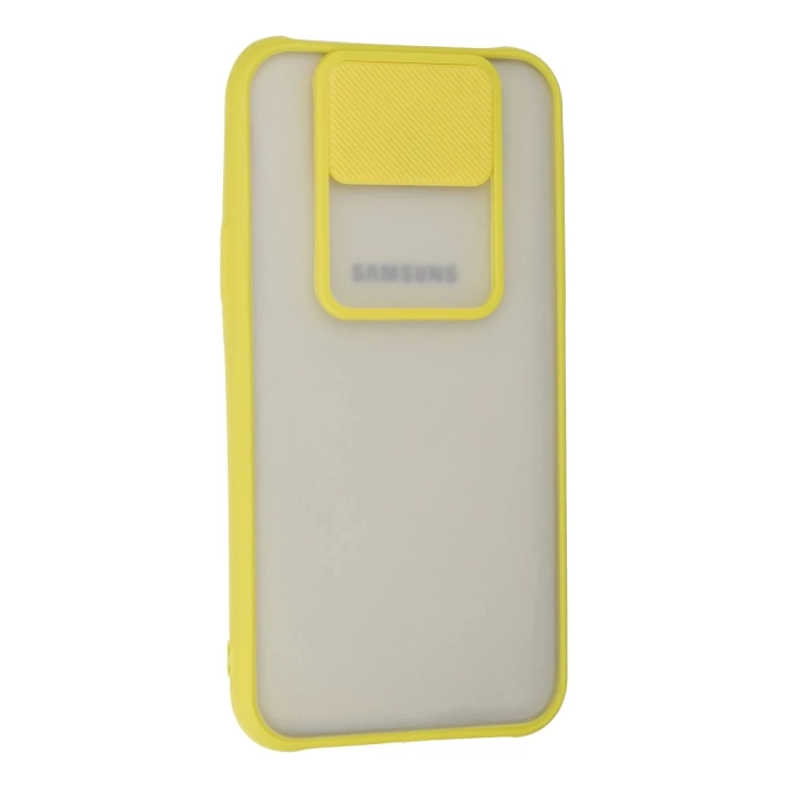 BFS  Samsung Galaxy J7 Kılıf Palm Buzlu Kamera Sürgülü Silikon - Sarı