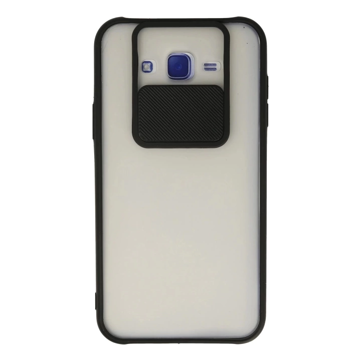 BFS  Samsung Galaxy J7 Kılıf Palm Buzlu Kamera Sürgülü Silikon - Siyah