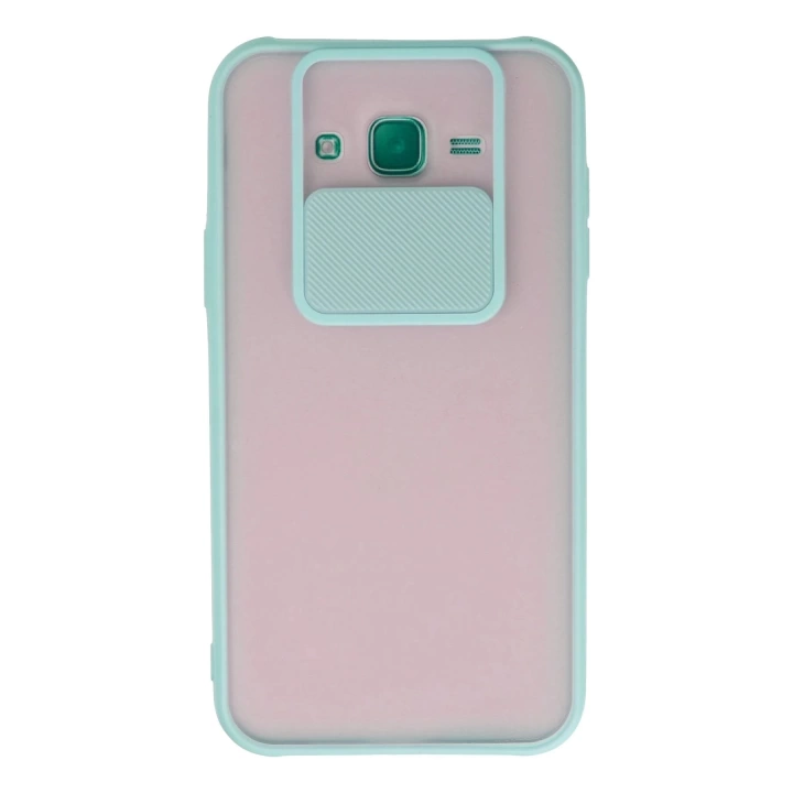 BFS  Samsung Galaxy J7 Kılıf Palm Buzlu Kamera Sürgülü Silikon - Turkuaz