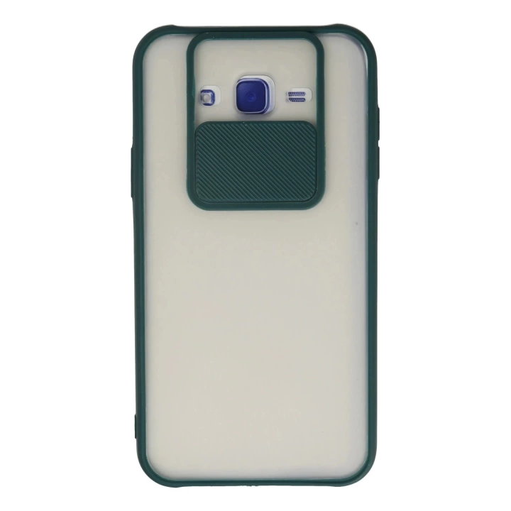 BFS  Samsung Galaxy J7 Kılıf Palm Buzlu Kamera Sürgülü Silikon - Yeşil