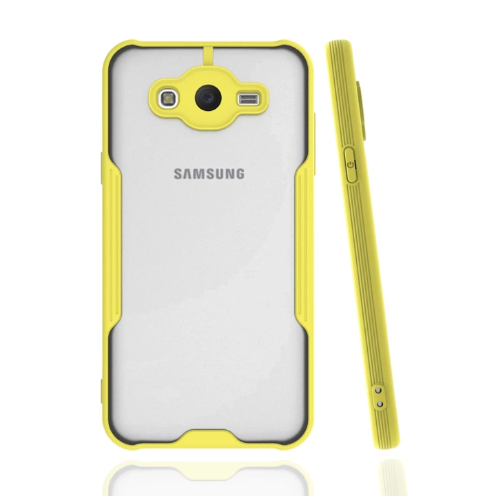 BFS  Samsung Galaxy J7 Kılıf Platin Silikon - Sarı