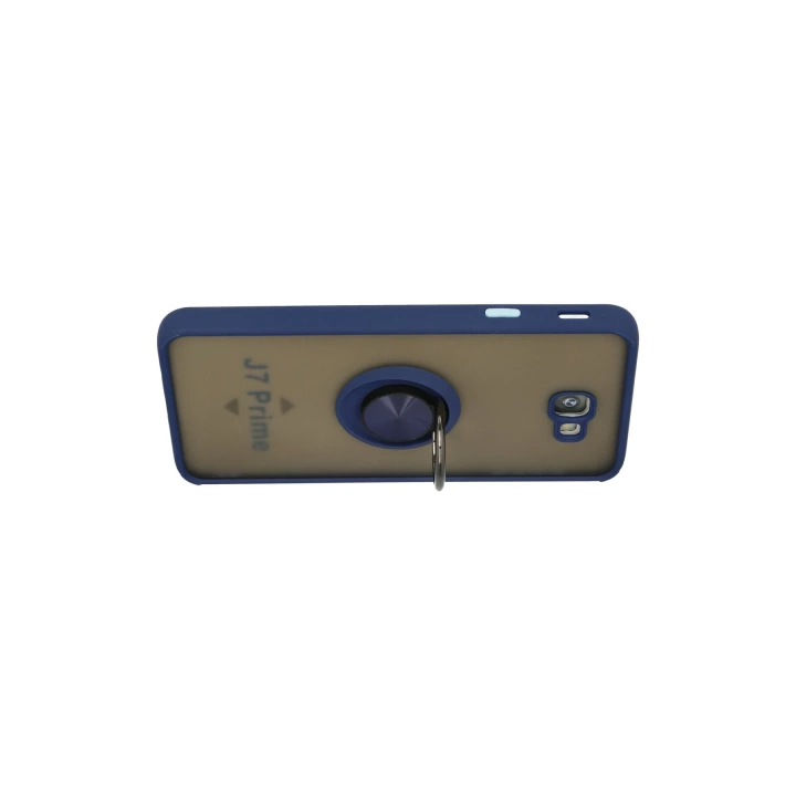 BFS  Samsung Galaxy J7 Prime Kılıf Montreal Yüzüklü Silikon Kapak - Lacivert