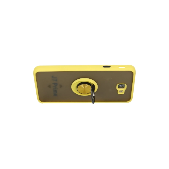 BFS  Samsung Galaxy J7 Prime Kılıf Montreal Yüzüklü Silikon Kapak - Sarı