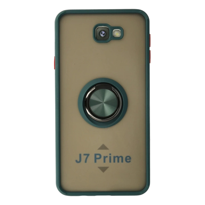 BFS  Samsung Galaxy J7 Prime Kılıf Montreal Yüzüklü Silikon Kapak - Yeşil