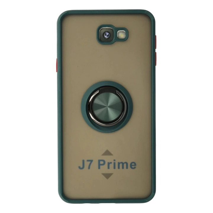 BFS  Samsung Galaxy J7 Prime Kılıf Montreal Yüzüklü Silikon Kapak - Yeşil