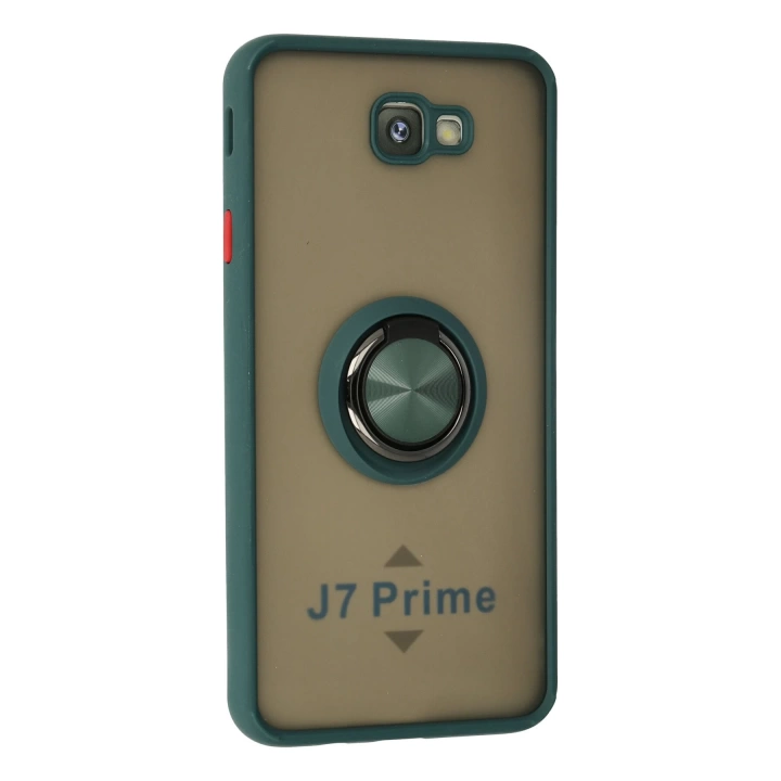 BFS  Samsung Galaxy J7 Prime Kılıf Montreal Yüzüklü Silikon Kapak - Yeşil