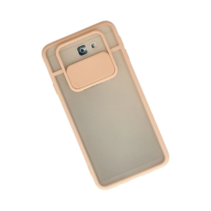 BFS  Samsung Galaxy J7 Prime Kılıf Palm Buzlu Kamera Sürgülü Silikon - Pembe