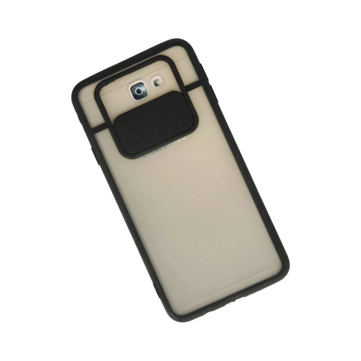 BFS  Samsung Galaxy J7 Prime Kılıf Palm Buzlu Kamera Sürgülü Silikon - Siyah