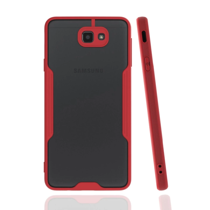 BFS  Samsung Galaxy J7 Prime Kılıf Platin Silikon - Kırmızı