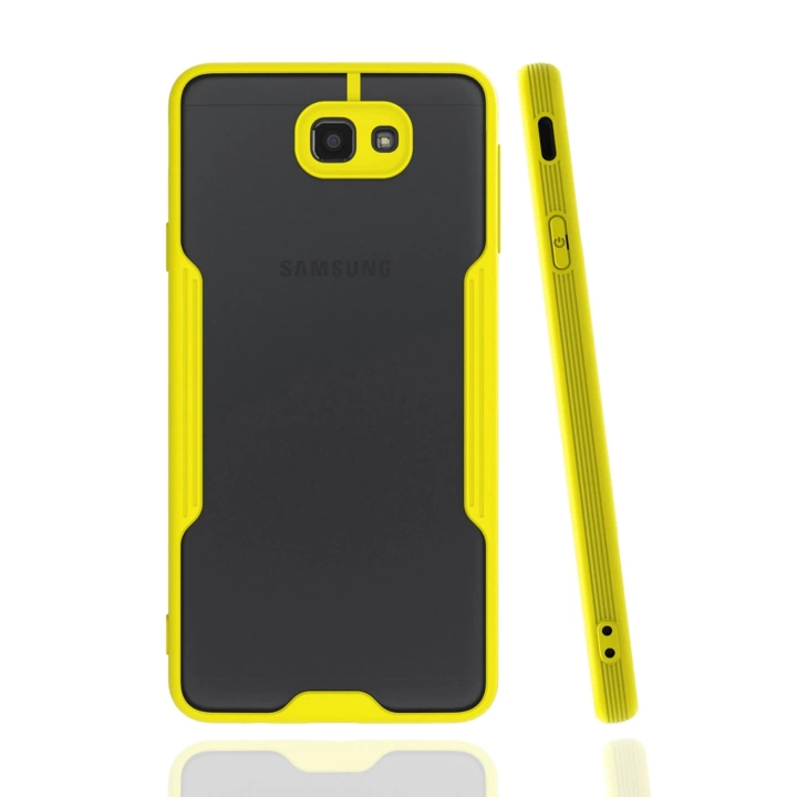 BFS  Samsung Galaxy J7 Prime Kılıf Platin Silikon - Sarı