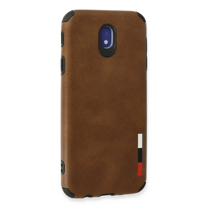 BFS  Samsung Galaxy J7 Pro / J730 Kılıf Loop Deri Silikon - Kahverengi