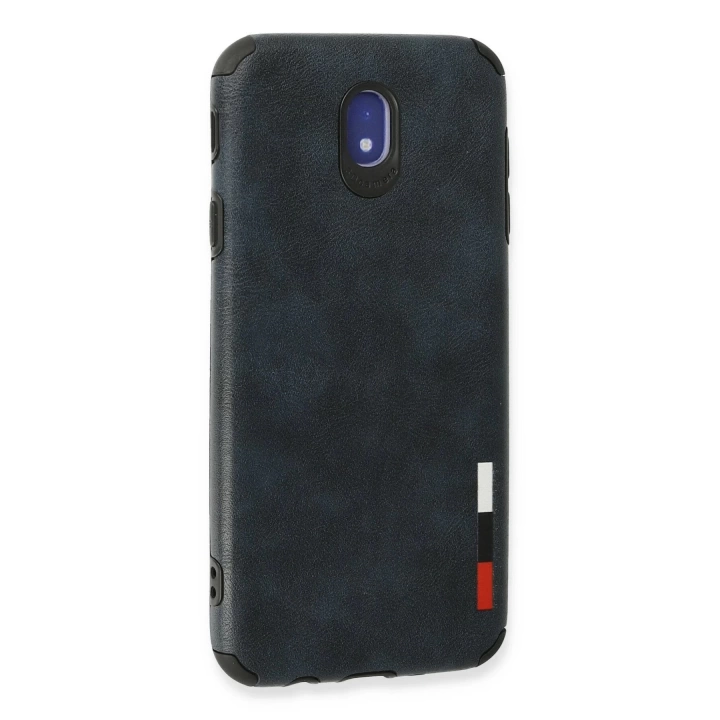 BFS  Samsung Galaxy J7 Pro / J730 Kılıf Loop Deri Silikon - Lacivert