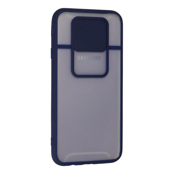 BFS  Samsung Galaxy J7 Pro / J730 Kılıf Palm Buzlu Kamera Sürgülü Silikon - Lacivert