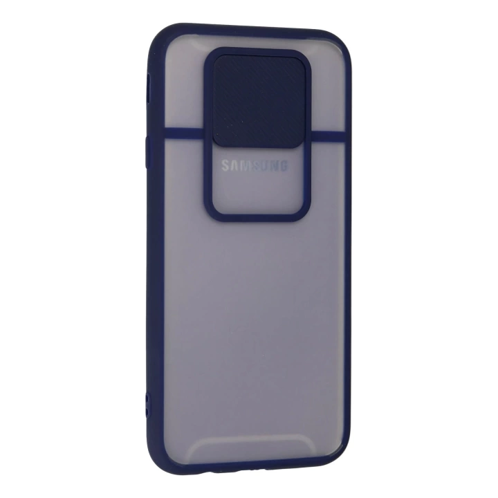 BFS  Samsung Galaxy J7 Pro / J730 Kılıf Palm Buzlu Kamera Sürgülü Silikon - Lacivert