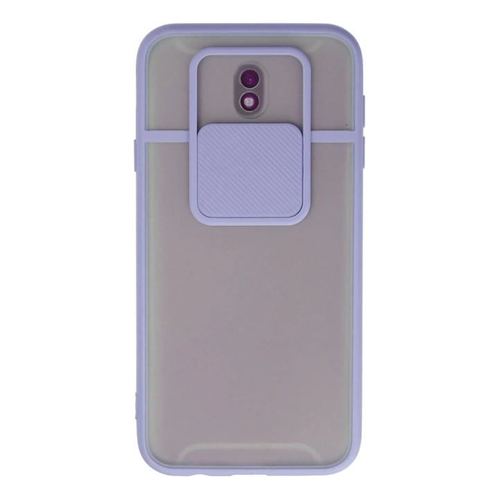 BFS  Samsung Galaxy J7 Pro / J730 Kılıf Palm Buzlu Kamera Sürgülü Silikon - Lila