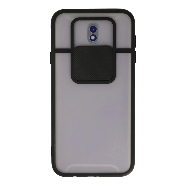 BFS  Samsung Galaxy J7 Pro / J730 Kılıf Palm Buzlu Kamera Sürgülü Silikon - Siyah