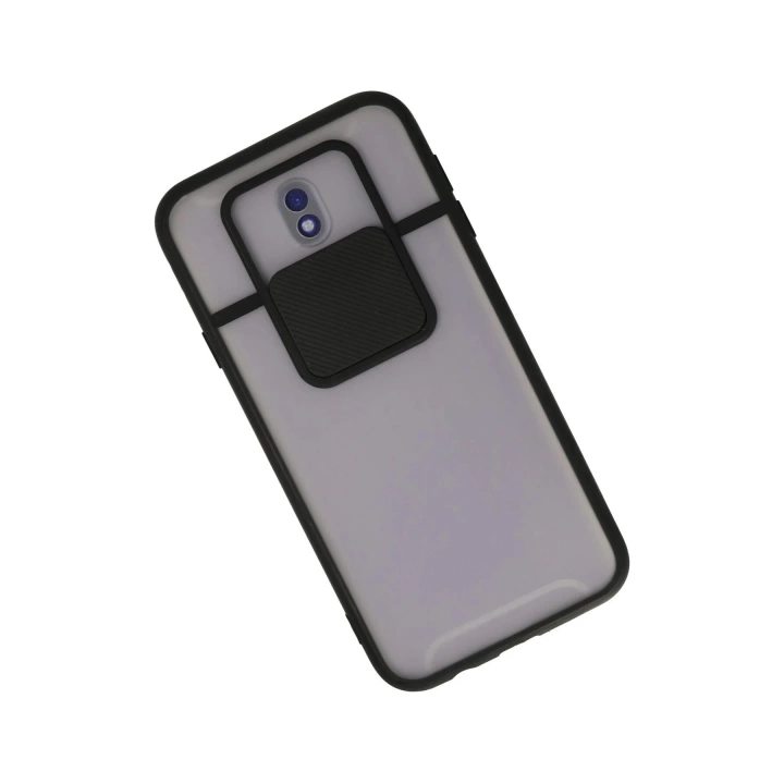 BFS  Samsung Galaxy J7 Pro / J730 Kılıf Palm Buzlu Kamera Sürgülü Silikon - Siyah