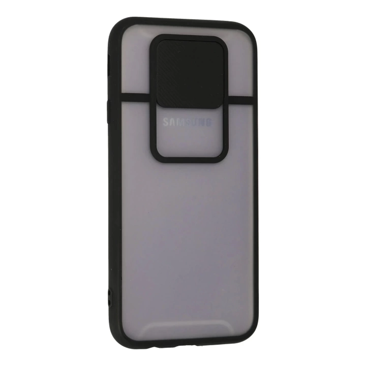 BFS  Samsung Galaxy J7 Pro / J730 Kılıf Palm Buzlu Kamera Sürgülü Silikon - Siyah