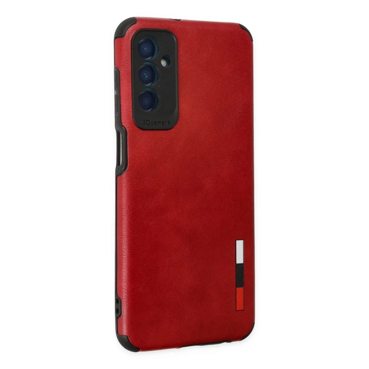 BFS  Samsung Galaxy M13 Kılıf Loop Deri Silikon - Kırmızı