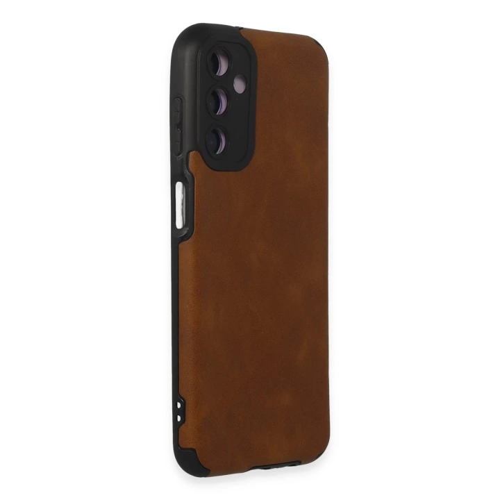 BFS  Samsung Galaxy M14 5G Kılıf Loop Deri Silikon - Kahverengi
