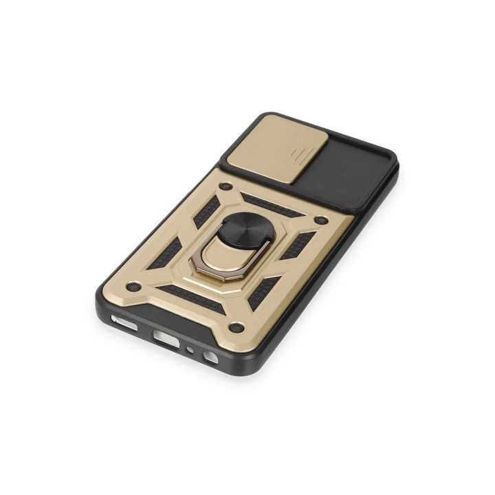 BFS  Samsung Galaxy M14 5G Kılıf Pars Lens Yüzüklü Silikon - Gold
