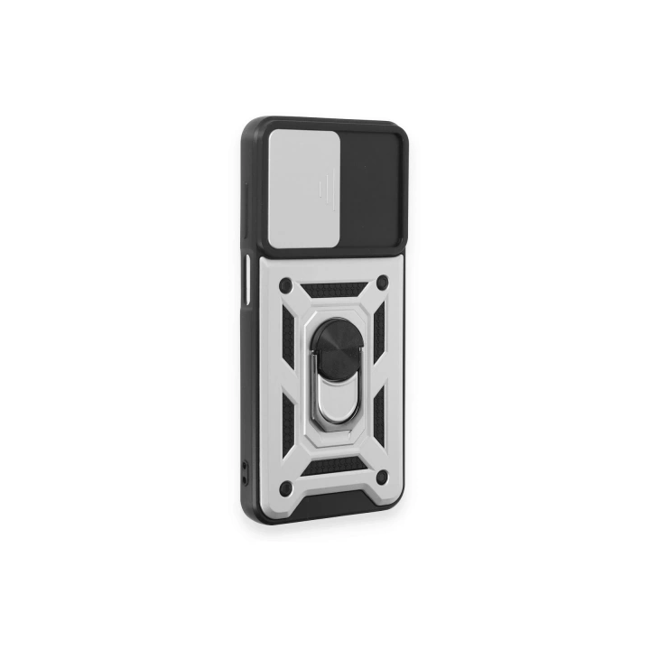 BFS  Samsung Galaxy M14 5G Kılıf Pars Lens Yüzüklü Silikon - Gümüş