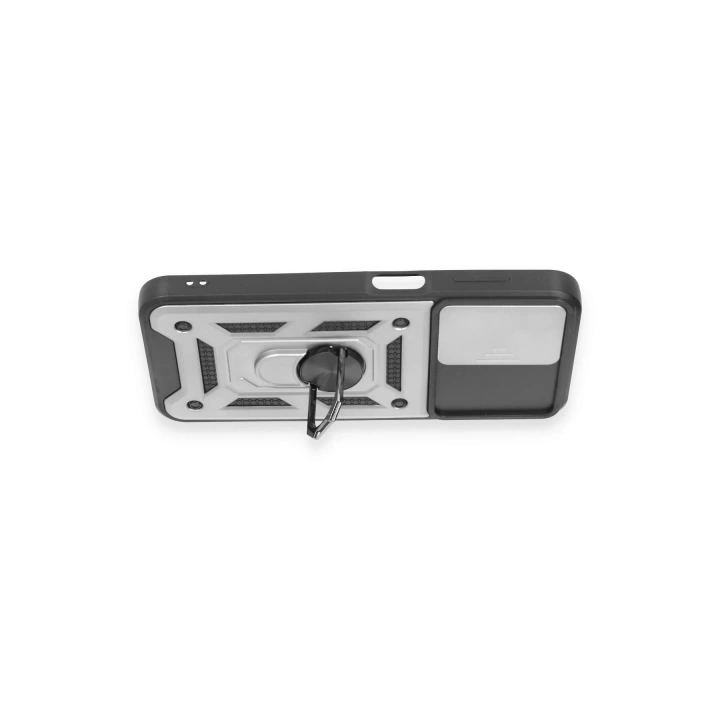 BFS  Samsung Galaxy M14 5G Kılıf Pars Lens Yüzüklü Silikon - Gümüş