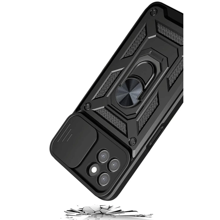BFS  Samsung Galaxy M15 Kılıf Pars Lens Yüzüklü Silikon - Yeşil