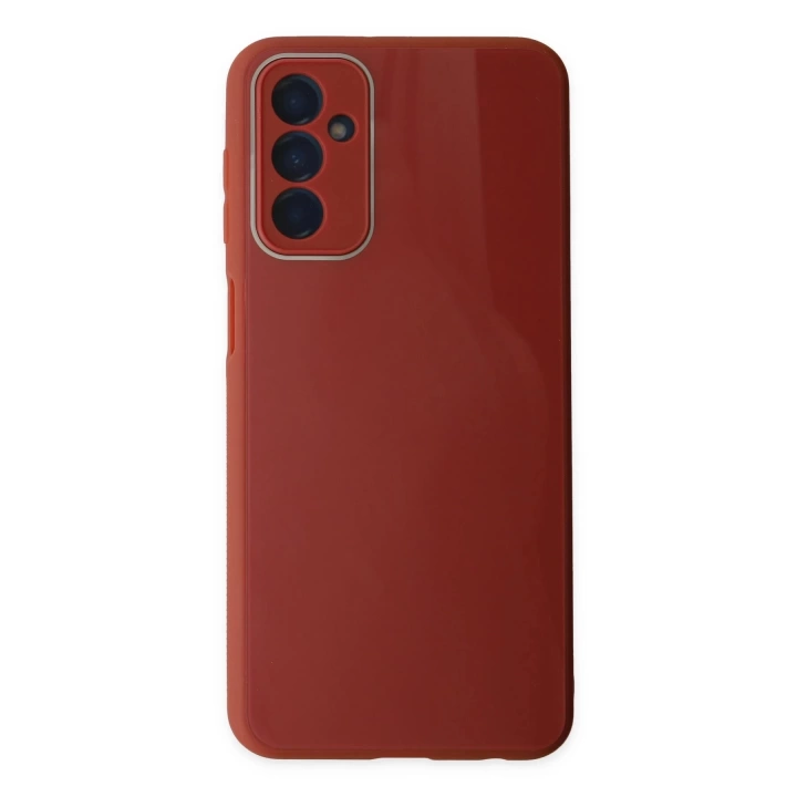 BFS  Samsung Galaxy M23 Kılıf Glass Kapak - Bordo
