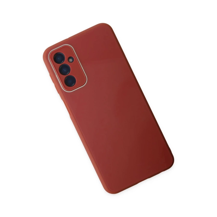 BFS  Samsung Galaxy M23 Kılıf Glass Kapak - Bordo
