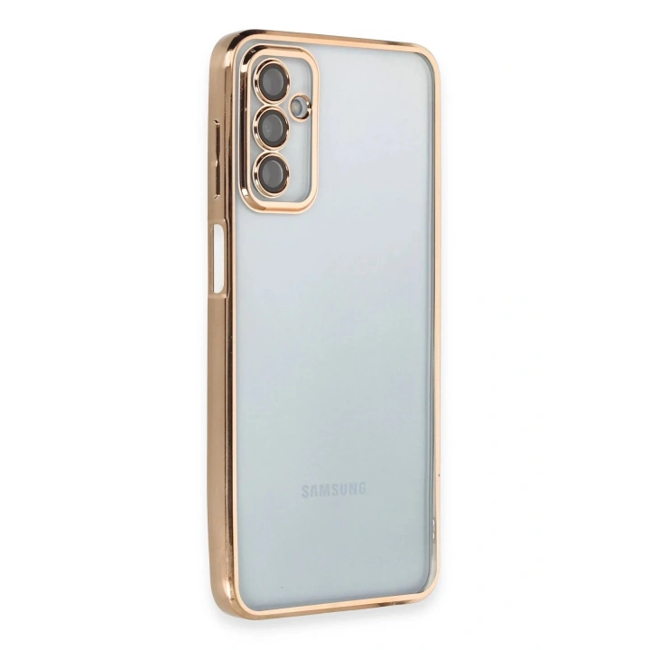 BFS Samsung Galaxy M23 Kılıf Lensli Silikon - Gold