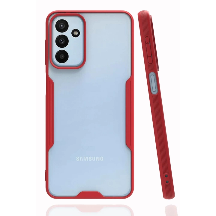 BFS  Samsung Galaxy M23 Kılıf Platin Silikon - Kırmızı