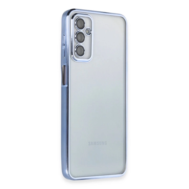 BFS  Samsung Galaxy M23 Kılıf Razer Lensli Silikon - Açık Mavi